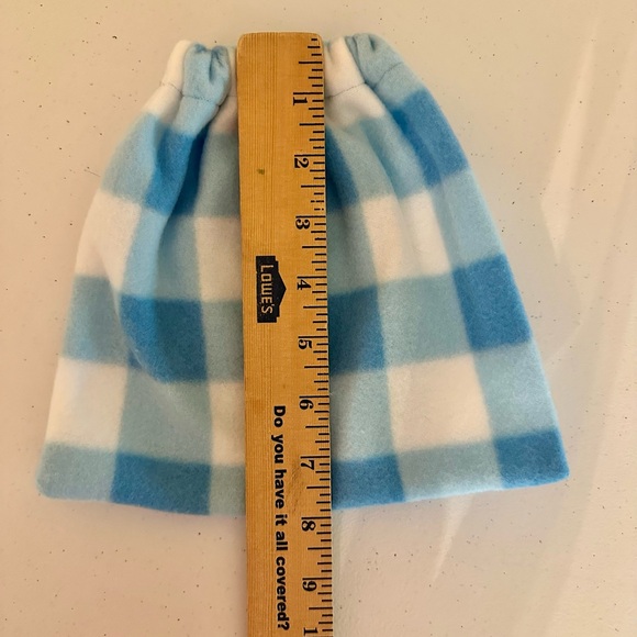 Spring blue gingham stirrup covers - Picture 4 of 4